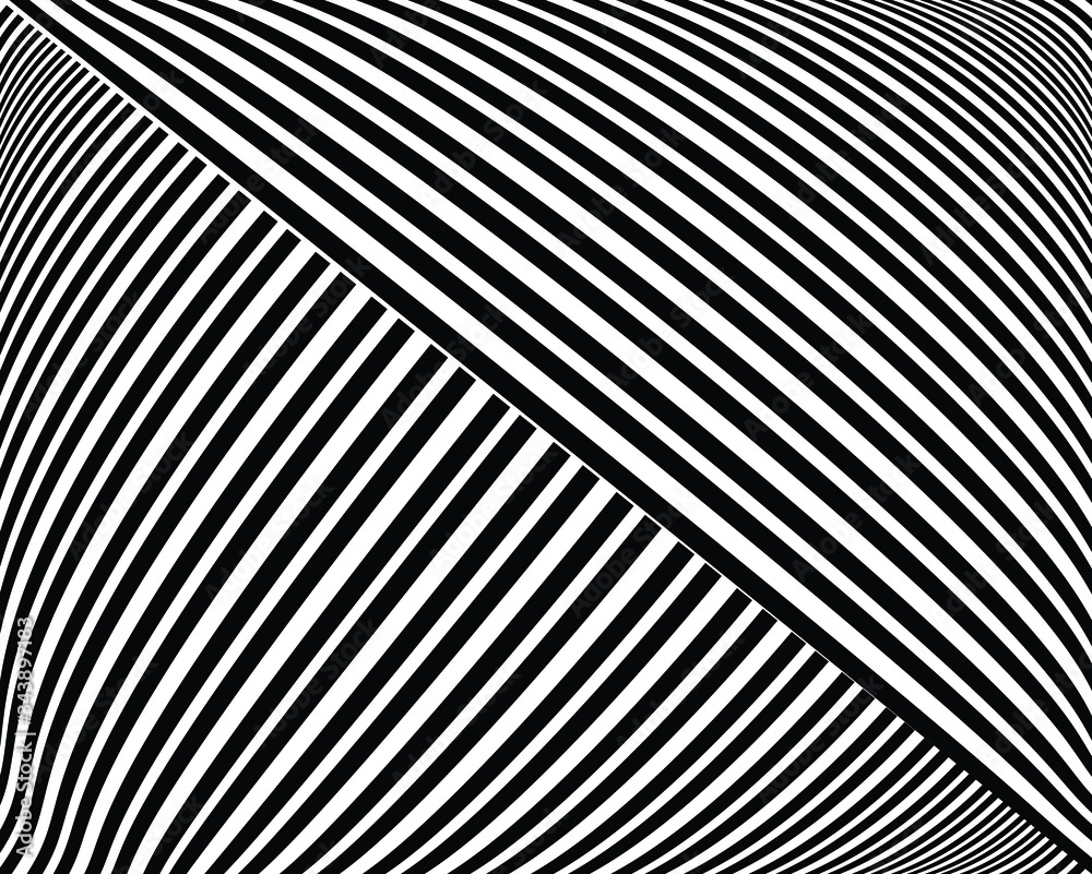 Line art optical art. Psychedelic background. Monochrome background. Optical illusion style. Black dark background. Modern pattern. Abstract graphic texture. Graphic ornament. Vector template Line art optical art. Psychedelic background. Monochrome background. Optical illusion style. Black dark background. Modern pattern. Abstract graphic texture. Graphic ornament. Vector template