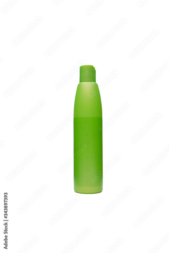 Plastic color bottle on a white background. screw cap Plastic color bottle on a white background. screw cap