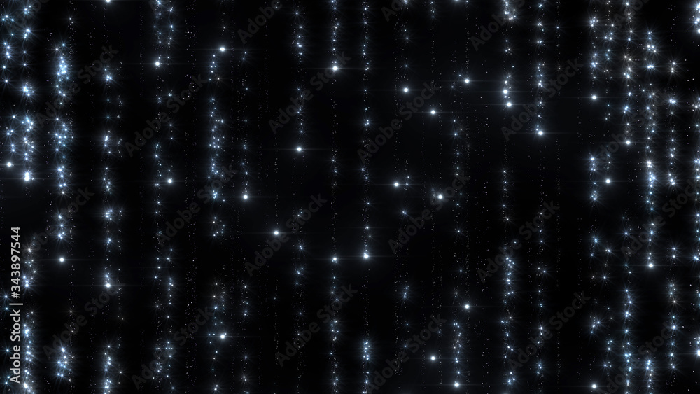 Lens Flares and Particles space lower thirds 3D illustration background.