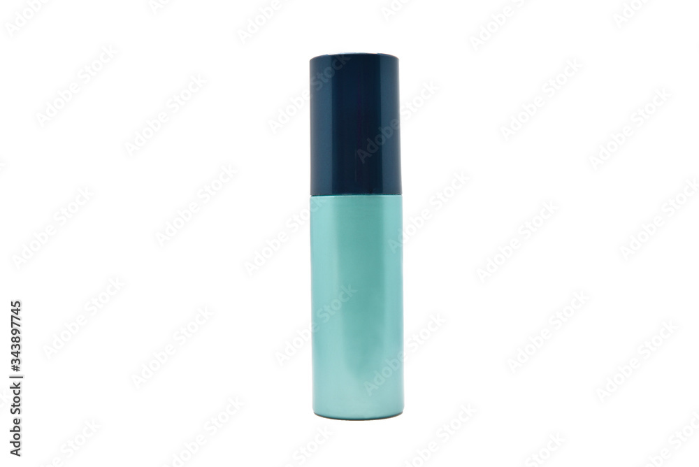 Closed aerosol spray metal bottle can isolated on white with clipping path Closed aerosol spray metal bottle can isolated on white with clipping path