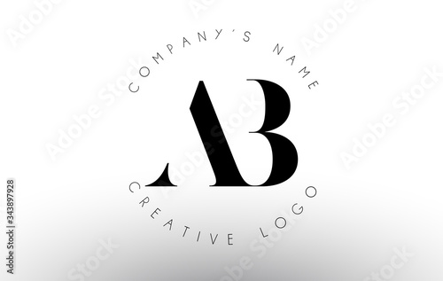 Letters AB A B Logo with a minimalist design. Simple AB Icon with Circular Name Pattern.