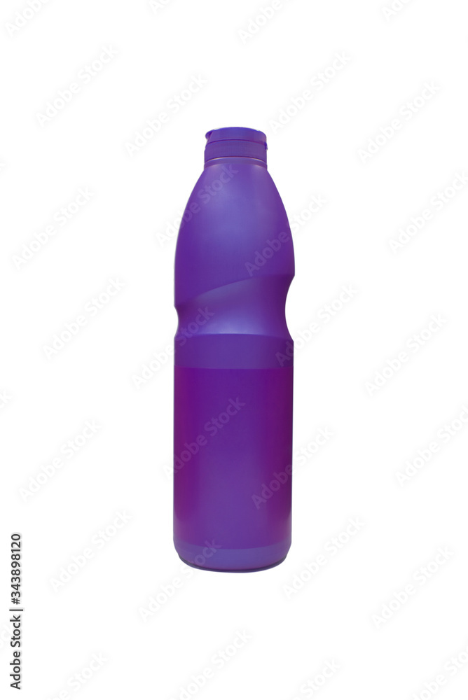 Plastic color bottle on a white background. screw cap Plastic color bottle on a white background. screw cap