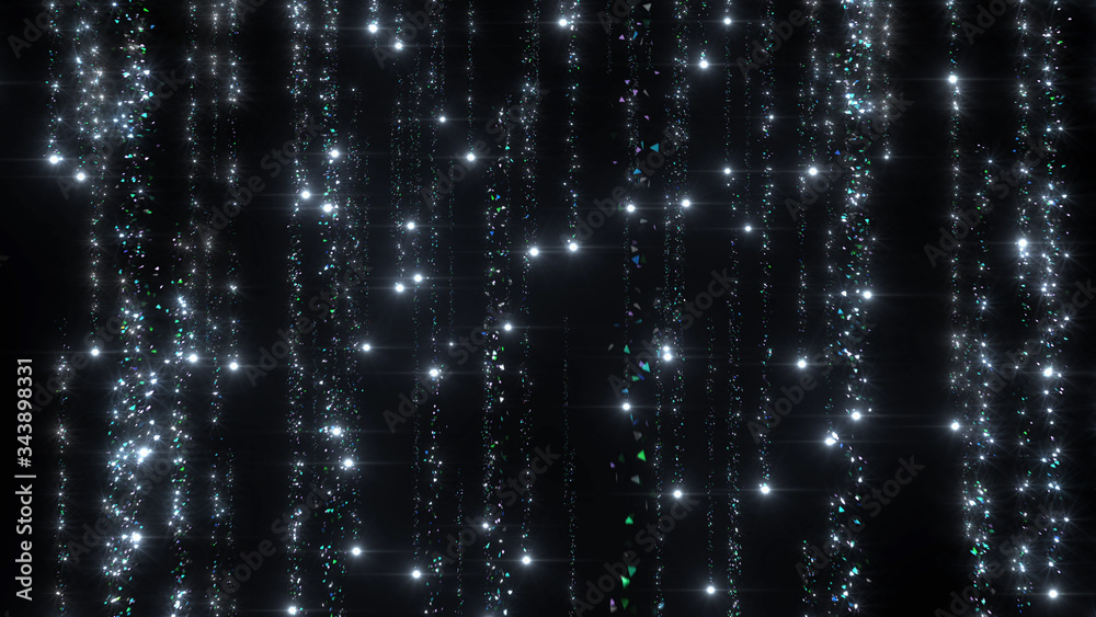 Lens Flares and Particles space lower thirds 3D illustration background.