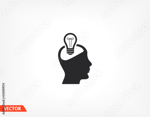 Head and sweetheart icon, head light. User silhouette symbol for your website design Head, logo, application, user interface Head. Vector illustration, EPS 10 skull.