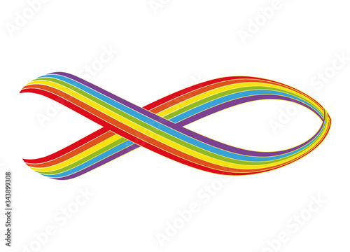 christliches Fischsymbol mit Regenbogen 