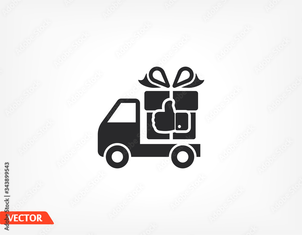Delivery gift . icon. Vector Eps 10. Lorem Ipsum Flat Design