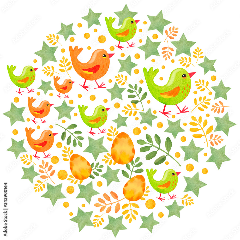 Easter composition in circle Easter composition in circle