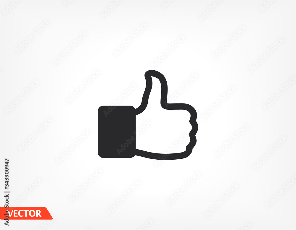 like. thumbs up. like icon. Vector Like Style. hand thumbs up. excerpt. flat design. The work is done for your use. 10 eps line