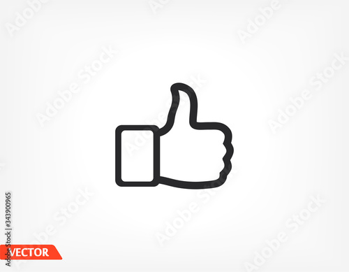 like. thumbs up. like icon. Vector Like Style. hand thumbs up. excerpt. flat design. The work is done for your use. 10 eps line