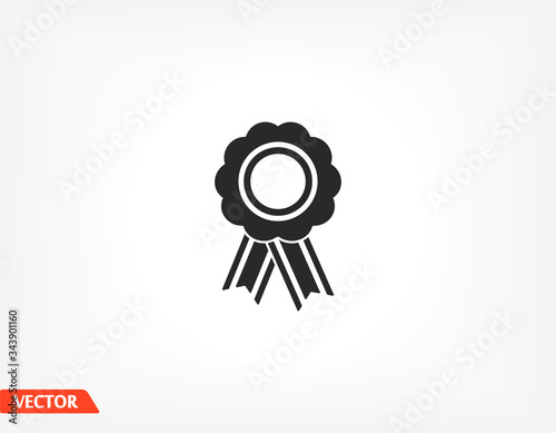 badge with ribbons icon. Vector Eps 10 . Lorem Ipsum Flat Design