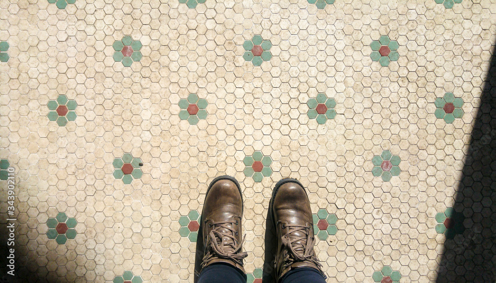 Mosaic floor, Downtown Denver, Colorado, USA