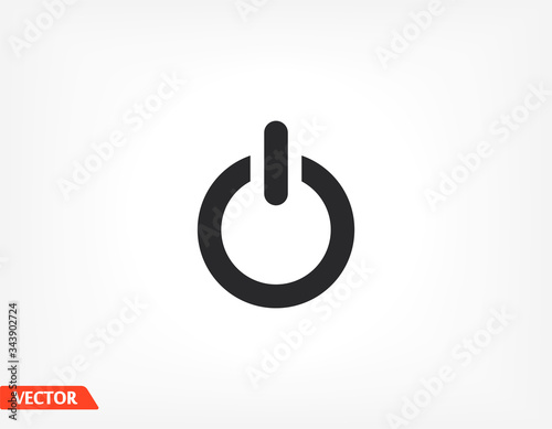 Outline power icon isolated on background. Power symbol for website design, mobile app, logo, power user interface. Editable stroke. Vector illustration. Eps10 power