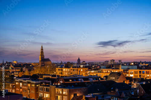 Fototapeta Naklejka Na Ścianę i Meble -  Overview of the city of Groningen with Der Aa-kerk.