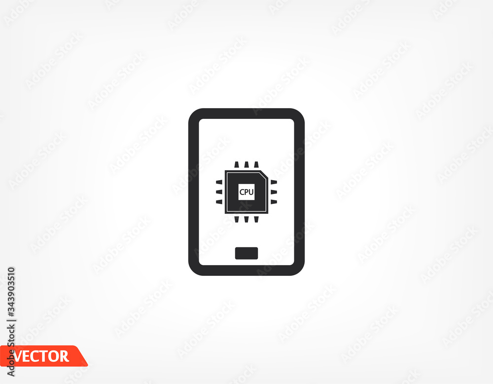 cpu phone vector icon . Lorem Ipsum Flat Design cpu phone vector icon . Lorem Ipsum Flat Design
