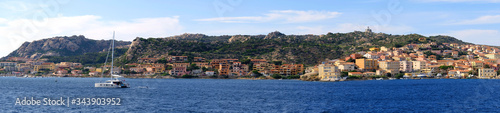 Fototapeta Naklejka Na Ścianę i Meble -  La Maddalena, Sardinia, Italy - Panoramic view of La Maddalena archipelago Tyrrhenian Sea coastline with La Maddalena island beaches