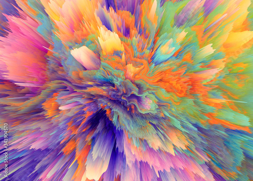 Modern and trendy colorful 3d explosions for  design of backgrounds, walls ,interiors ,screensavers.