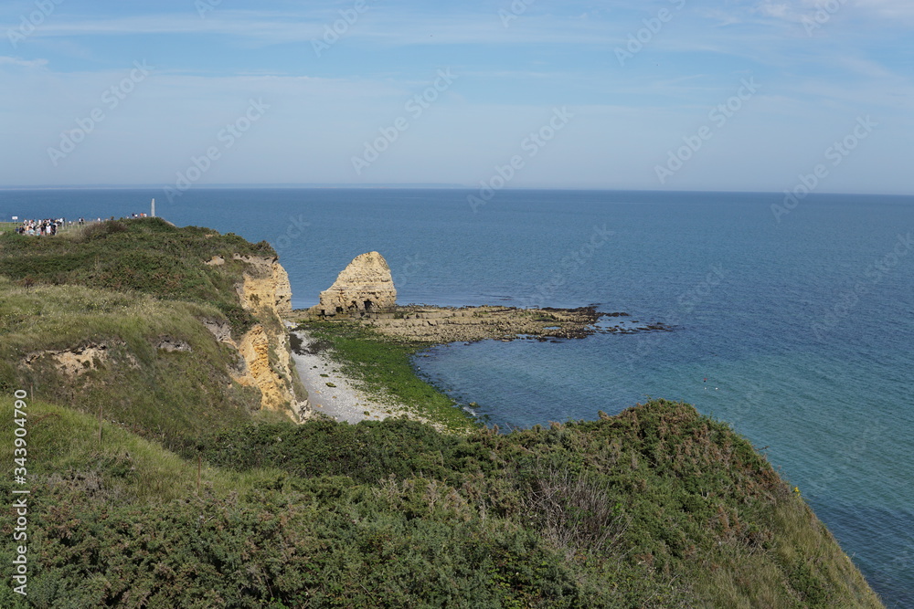 Coastline with High Cliffs in Normandy, France.