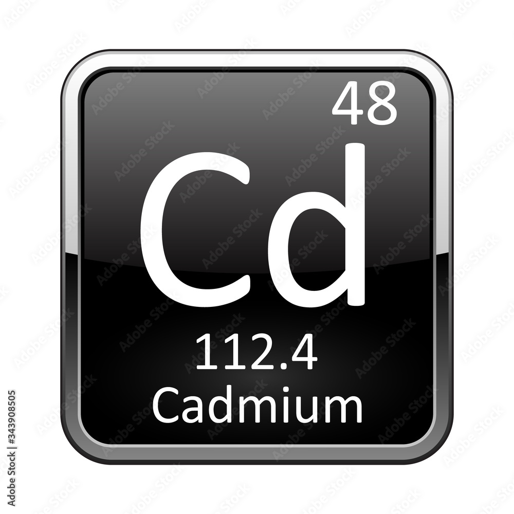 The periodic table element Cadmium. Vector illustration