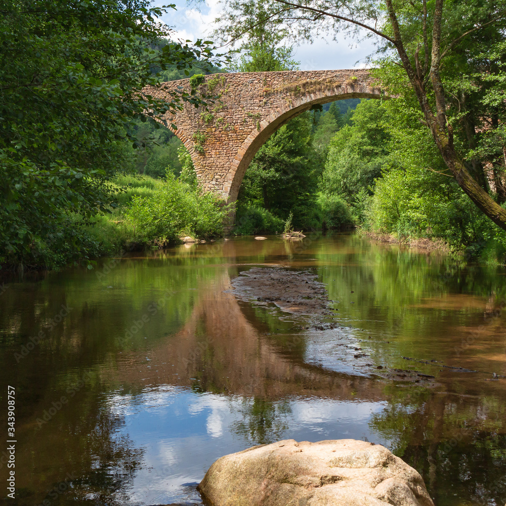 View of the Vilomara bridge in the Guillerias, Catalonia, Spain.