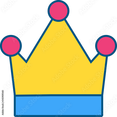 Leader Crown Cartoon Icon Royal Sign Vector Design