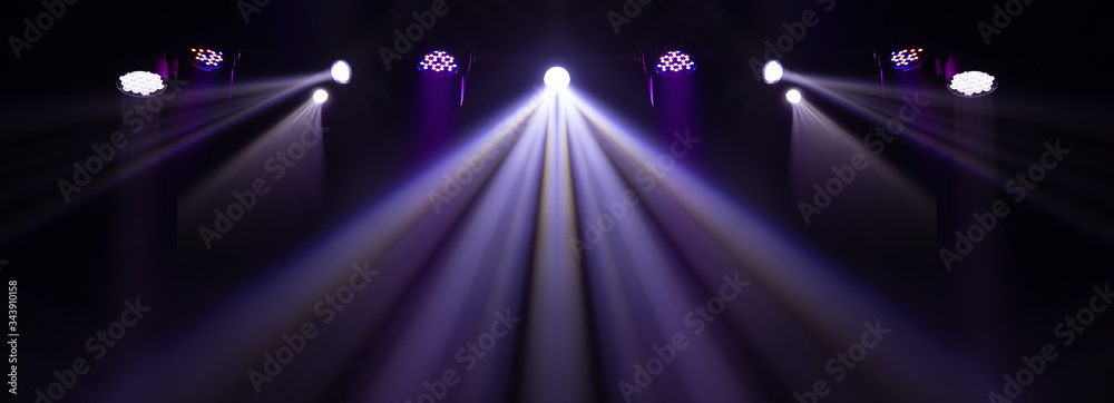 Theater lights spotlights over the stage, texture background for design. - obrazy, fototapety, plakaty 
