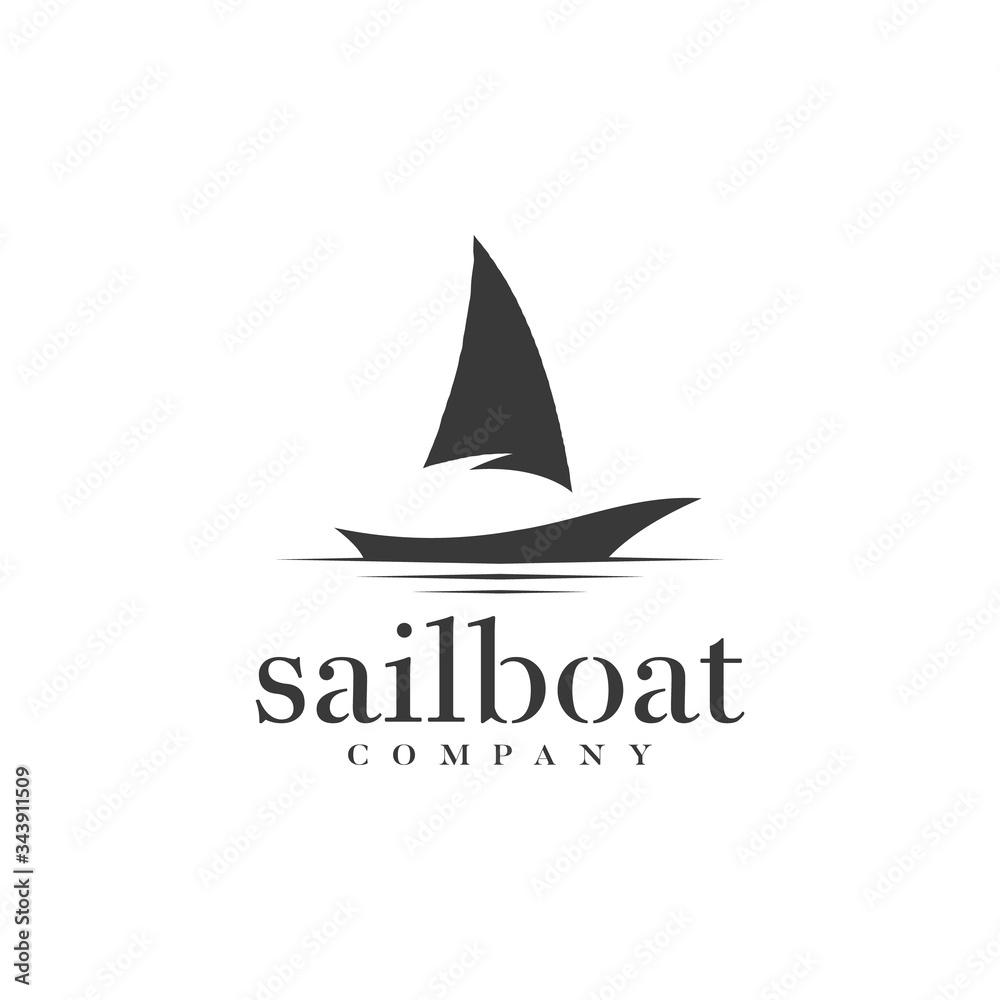 Silhouette of Dhow logo design, Traditional Sailboat from Asia / Africa ...