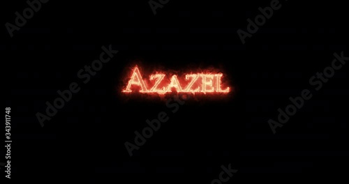Azazel written with fire. Loop photo