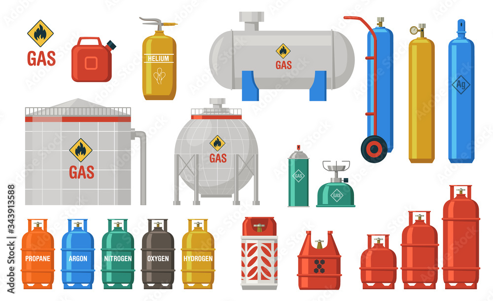 Argon Gas Storage Cylinders Flat Icon. O Graphic by pch.vector · Creative  Fabrica