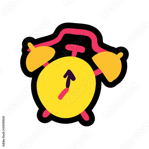 Alarm clock stitched frame illustration