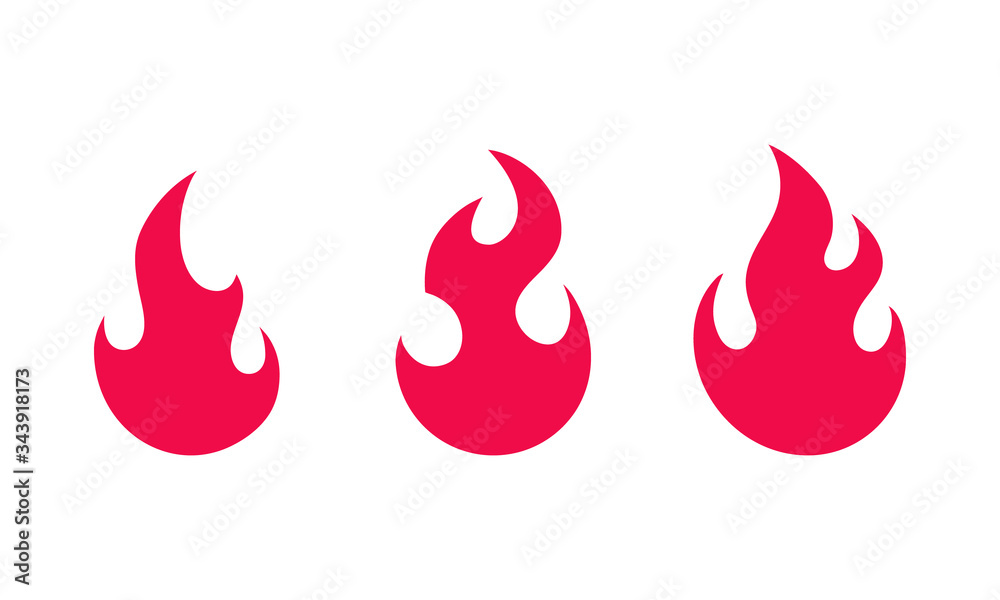 Fire flame set isolated on white background. Fire flame modern design for logo. Fire simple flat icons. Vector illustration Fire flame set isolated on white background. Fire flame modern design for logo. Fire simple flat icons. Vector illustration
