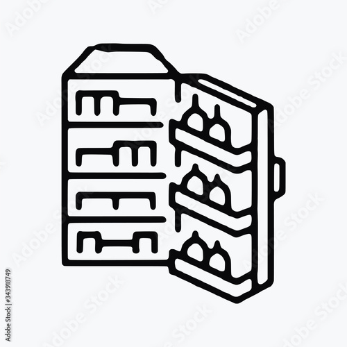 refrigerate line Art single vector icon symbol
