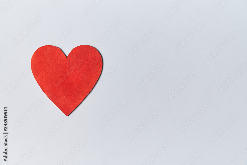 Red blank heart mockup, copy space. Love symbol for creative design on blue background. Happy Valentinas Day concept Red blank heart mockup, copy space. Love symbol for creative design on blue background. Happy Valentinas Day concept