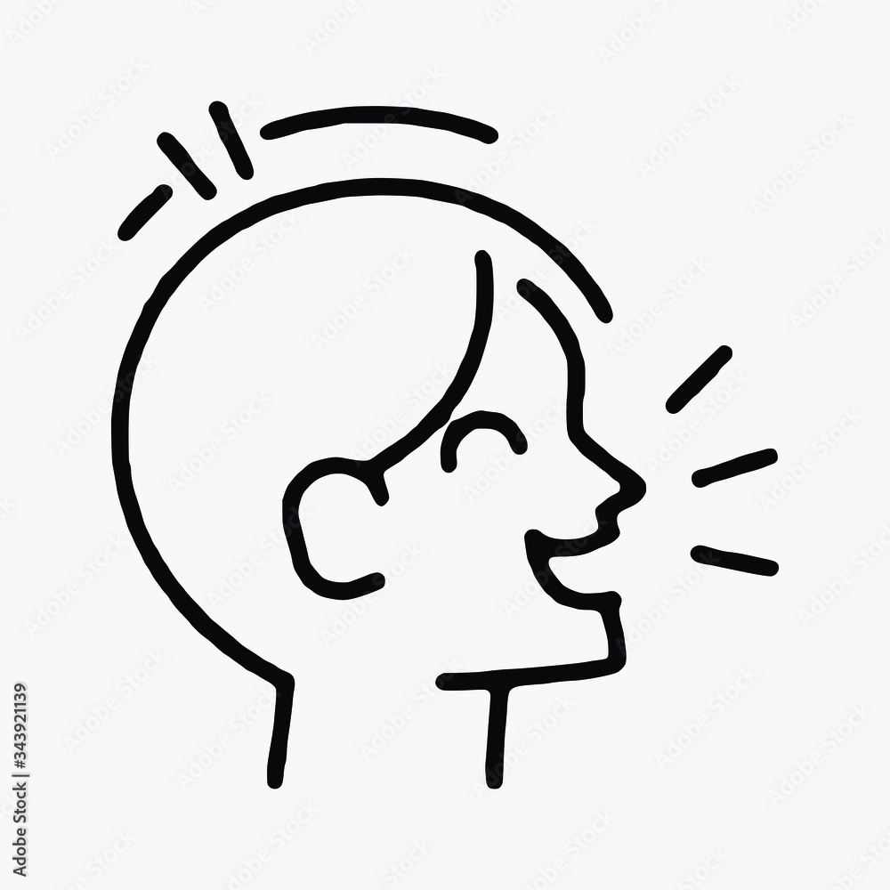 Man Has Cold enough line Art single vector icon symbol