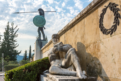 Cuadro en lienzo Monument of Leonidas for the Battle of Thermopylae