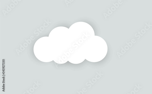 Cloud vector illustration on background with shadow.