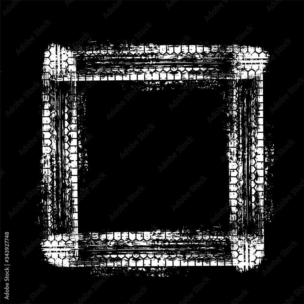 Tire track square frame isolated on black backdrop Tire track square frame isolated on black backdrop