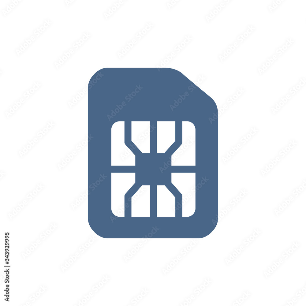 Sim card flat icon. Digital chip, mobile slot symbol Sim card flat icon. Digital chip, mobile slot symbol