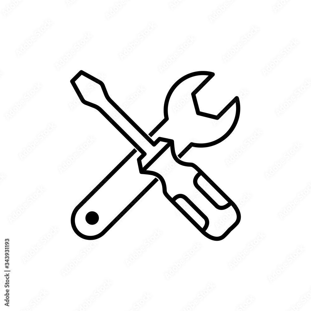 Tools Wrench and Screwdriver Icon Vector Illustration Tools Wrench and Screwdriver Icon Vector Illustration