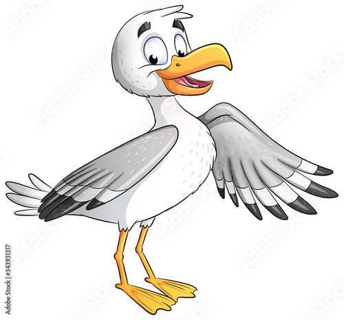 Niedliche Möwe - Vektor-Illustration