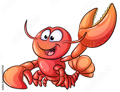 Niedlicher Krebs - Vektor-Illustration