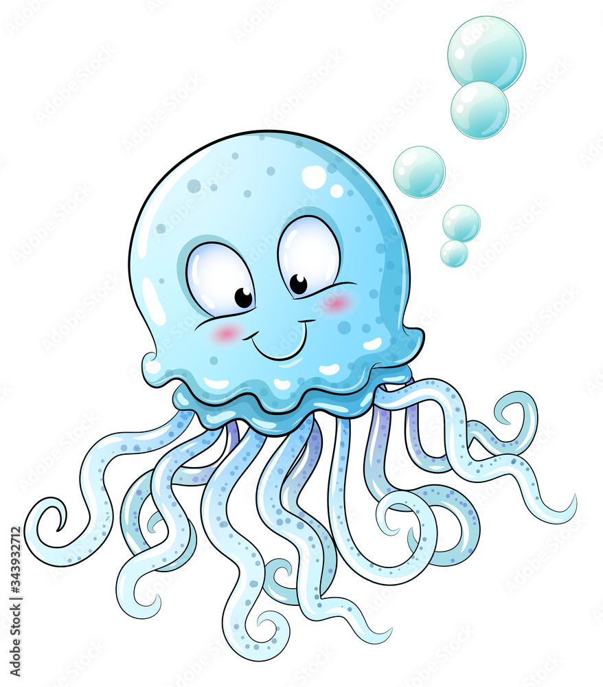 Niedliche Qualle - Vektor-Illustration Niedliche Qualle - Vektor-Illustration