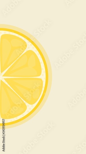 lemon slice illustration, phone wallpaper
