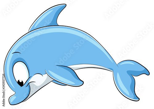 Niedlicher Delfin - Vektor-Illustration