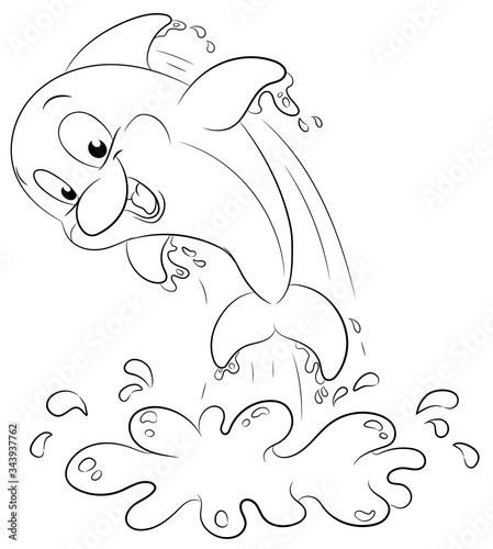 Niedlicher Delfin - Vektor-Illustration