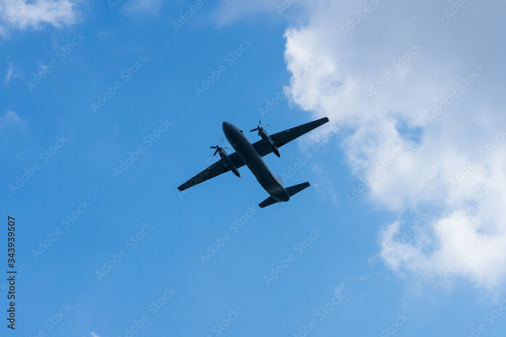 Fototapeta premium professional pilots of military aircraft in sky. 