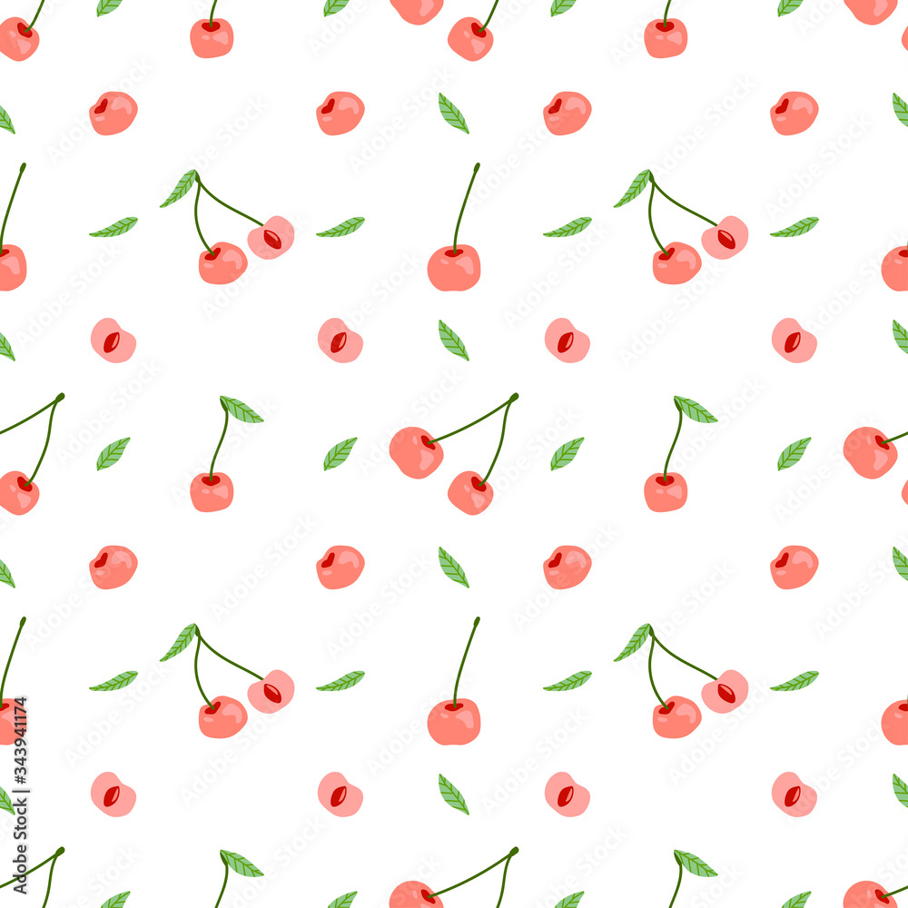 Light cherry pattern. Vector image of cherries. Light cherry pattern. Vector image of cherries.