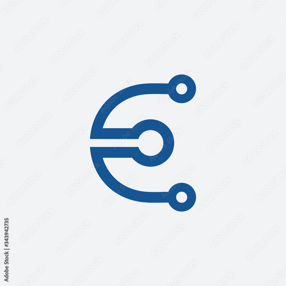 letter e technology logo letter e technology logo
