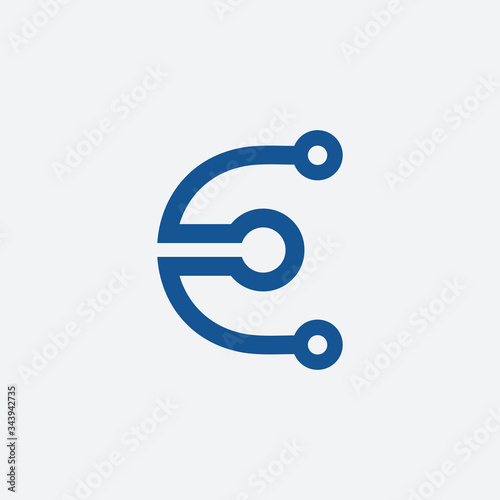 letter e technology logo