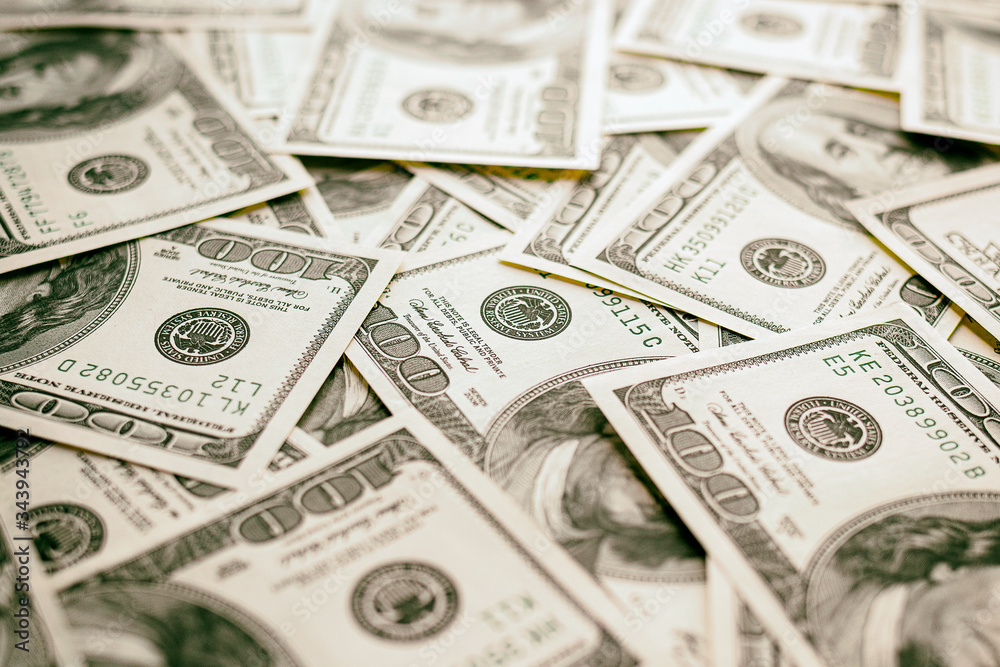 Fototapeta premium View of banknotes as a background. Money and Finance. The concept of money and savings. Success, wealth and poverty, the concept of poverty. The concept of business growth
