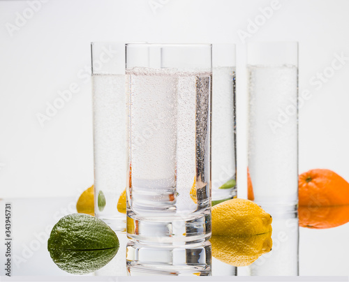 Sparkling water in glasses